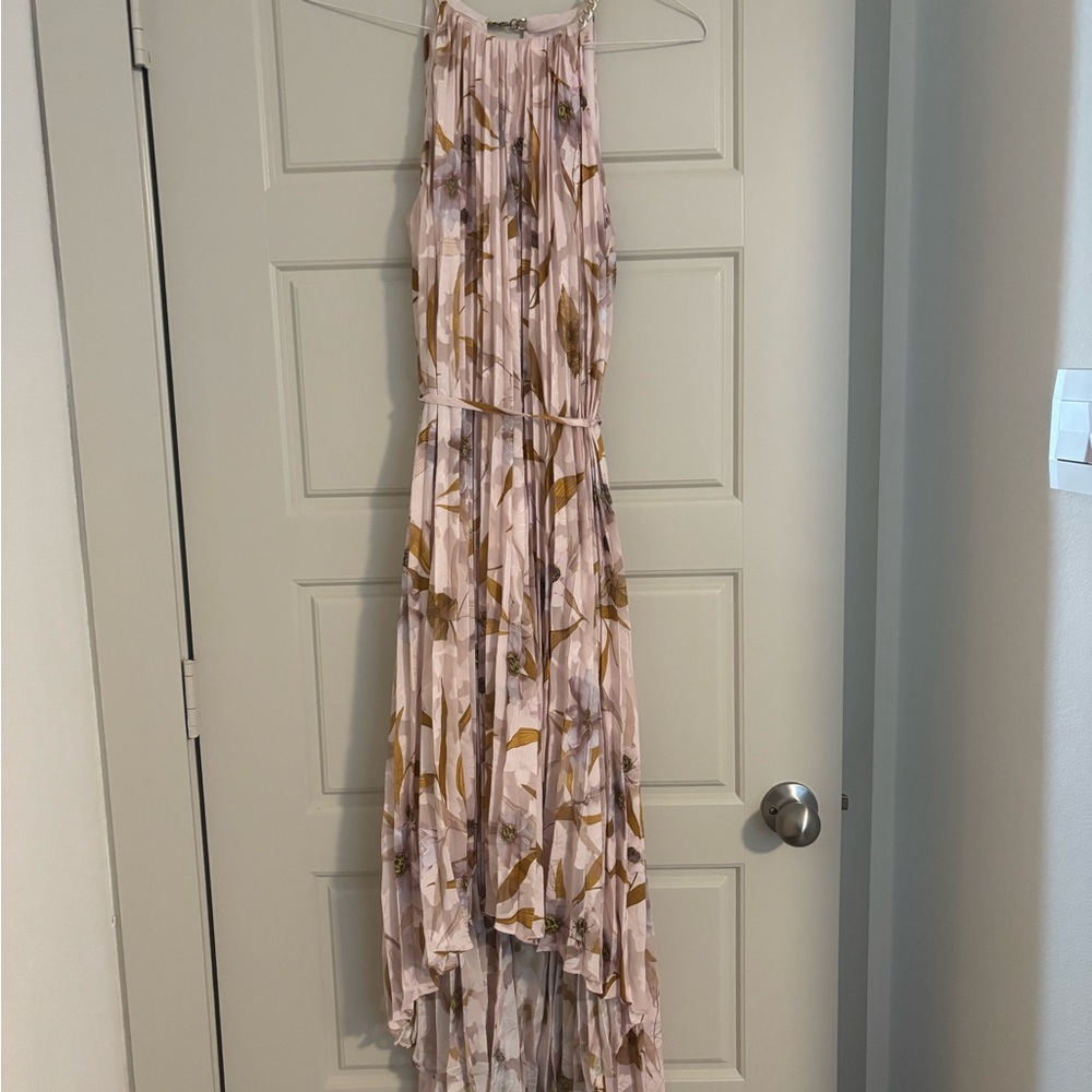 Ted Baker Soft Pink and Gold Chain Detail Dress